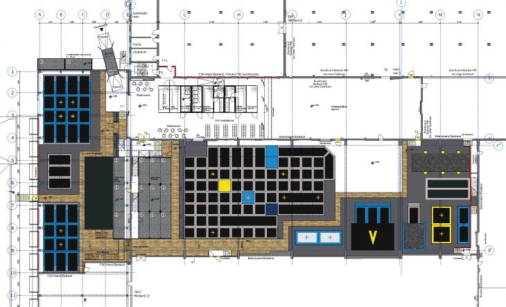 Grundriss-Trampolinhalle